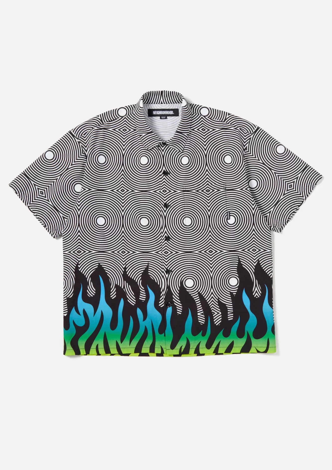 NEIGHBORHOOD Shirts>Nh X Dsc . Flamepattern Shirt Ss Black