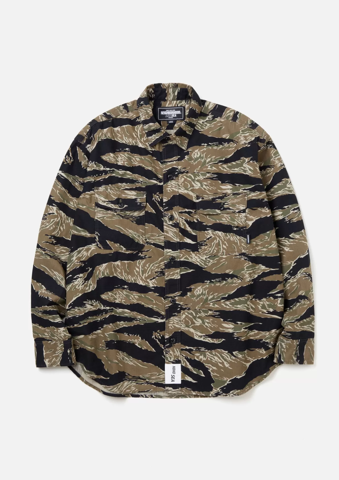 NEIGHBORHOOD Shirts>Nh X Wind And Sea . Camouflage Officer Shirt Ls