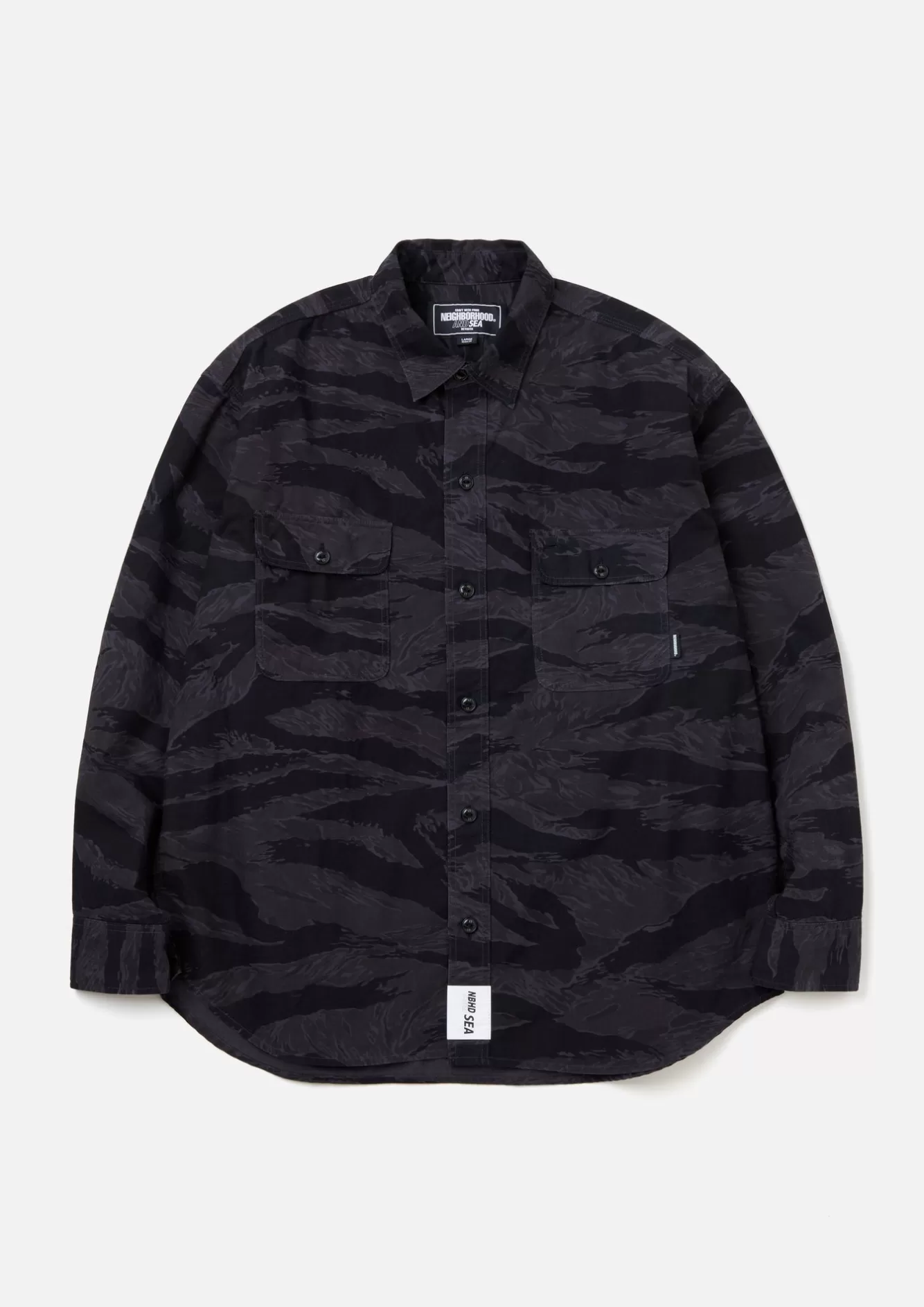 NEIGHBORHOOD Shirts>Nh X Wind And Sea . Camouflage Officer Shirt Ls