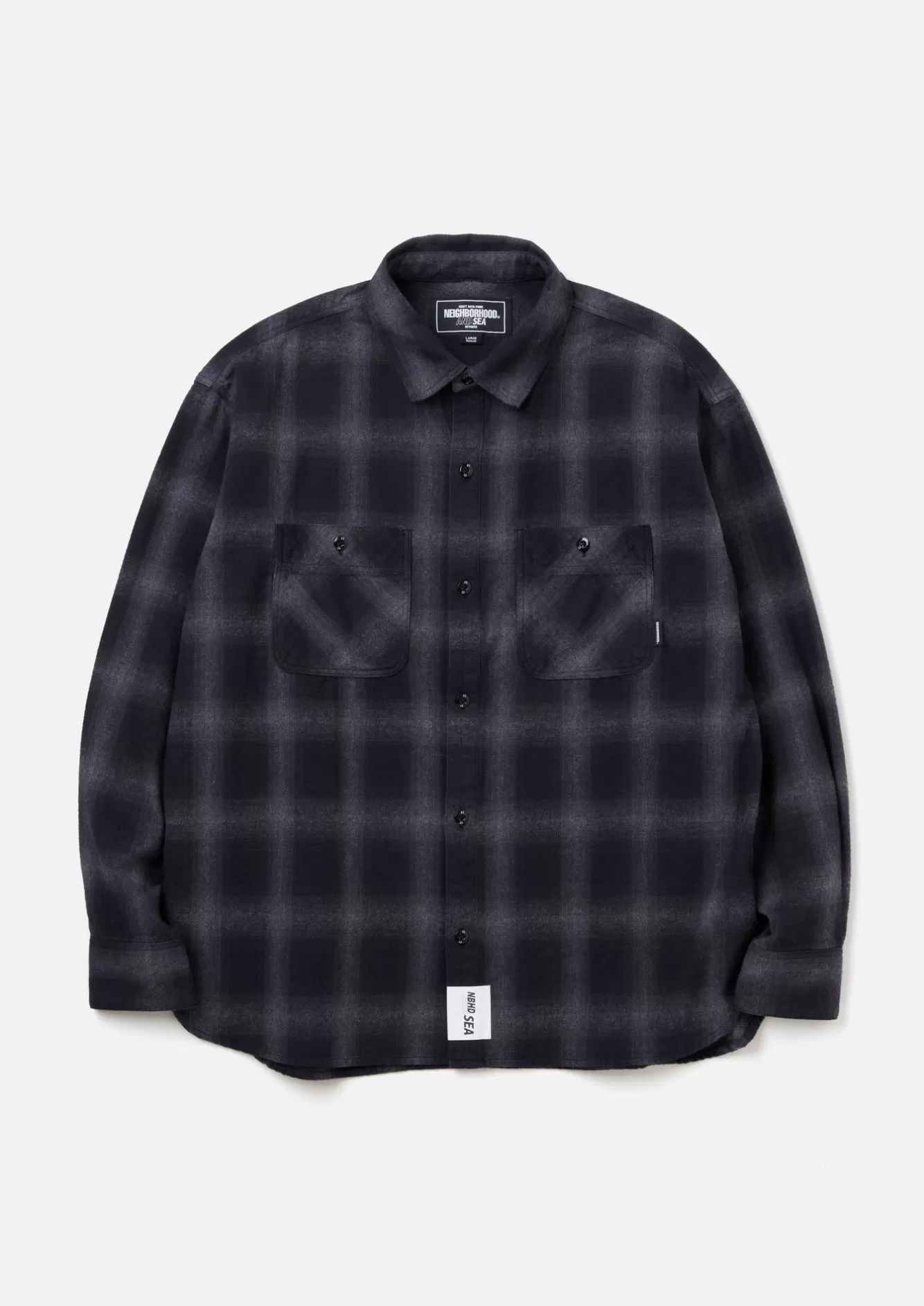 NEIGHBORHOOD Shirts>Nh X Wind And Sea . Ombre Check Shirt Ls