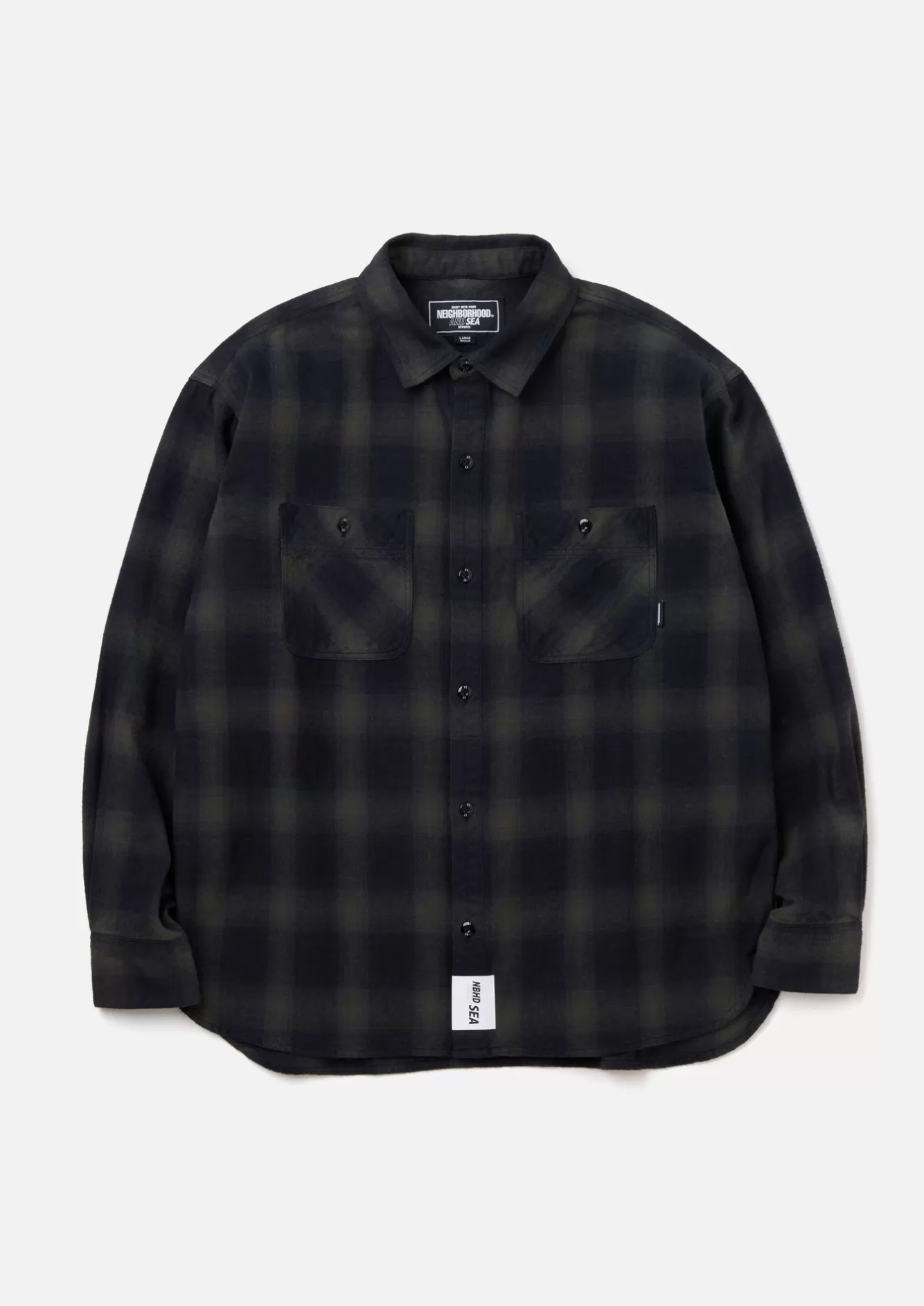 NEIGHBORHOOD Shirts>Nh X Wind And Sea . Ombre Check Shirt Ls